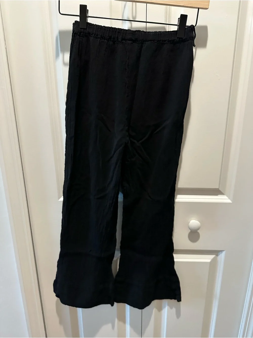 Oh My Gauze! Black Textured Wide Leg Pants 100% cotton